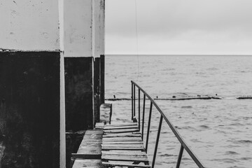 wooden bridge over the sea