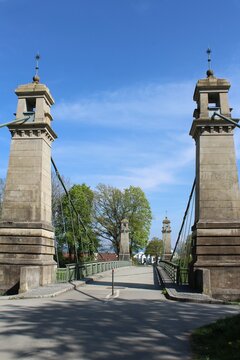 Kabelbrücke bei Langenargen am Bodensee. Ein historisches Bauwerk