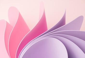 Dynamic motion abstract elements with pink and periwinkle sheets. Elegant abstract background