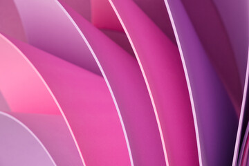 Dynamic motion abstract elements with pink and periwinkle sheets. Abstract colorful background