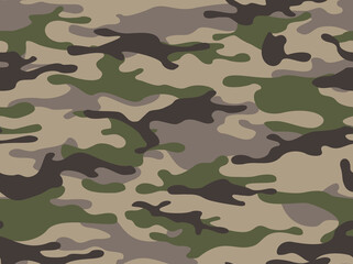 Fototapeta premium Seamless camouflage pattern. Army background. Military texture. Print. Vector illustration