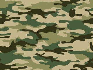 Fototapeta premium Seamless camouflage pattern. Army background. Military texture. Print. Vector illustration