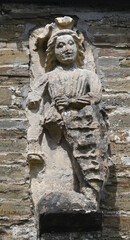 A statue outside St Petroc's Church Padstow Cornwall