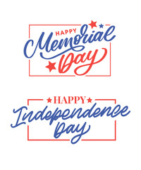 Happy Memorial Day - Stars and Stripes Letter