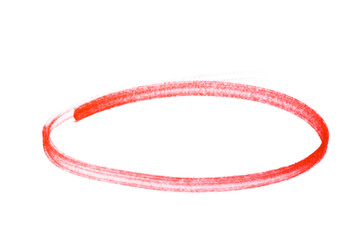 red highlighter circle on white background - Image