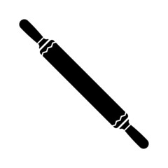Rolling pin icon. Roll. Black silhouette. Front side view. Vector simple flat graphic illustration. Isolated object on a white background. Isolate.