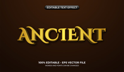 3d gold ancient text effect. Editable royal text effect