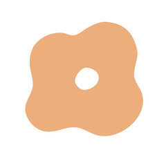 Abstract shape flower bizarre peach color. Vector illustration flat hand-drawn style. Simple retro graphic element