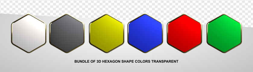 3D rendering shapes hexagon model, blank for element design