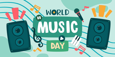 World Music Day Concept Poster, Vector, Illustration