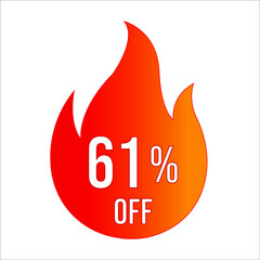 61 percent off discount vector hot fire