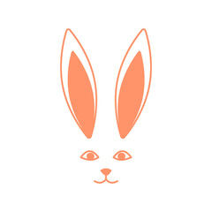 Happy Easter, decorated easter card, banner. Bunnies, Easter eggs, flowers and basket. Folk style patterned design.	
