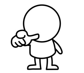 Fototapeta premium It is an illustration that a two-headed white person points to and calls.