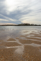 Long shot of a low tide