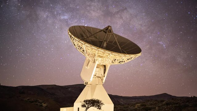 satellite and stars moving at night