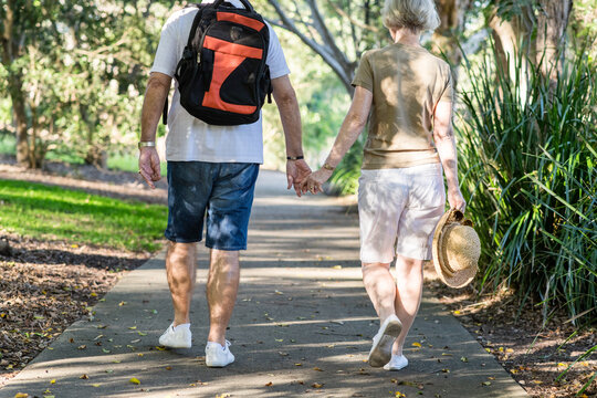 senior couple on a walk together