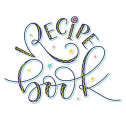 Recipe book - colored lettering isolated on white background. Vector illustration