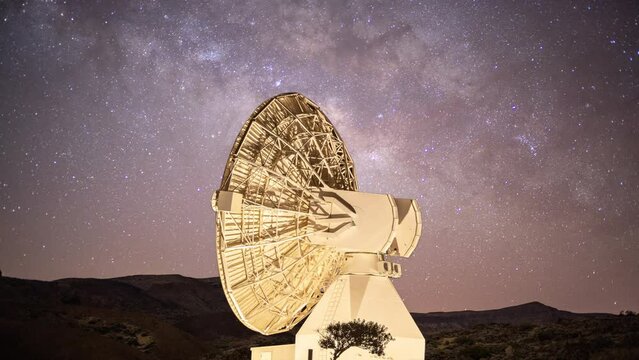 satellite and stars moving at night