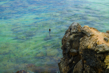 the beautiful blue of the sea