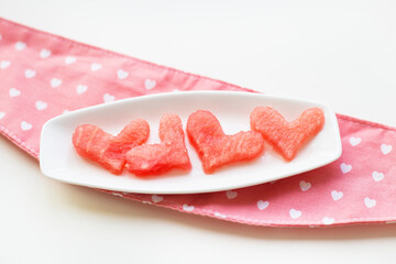 watermelon on a white plate
