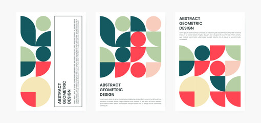 Geometric minimalistic artwork cover with shapes and figures. Abstract pattern design style for cover, web banner, landing page, business presentation, branding, packaging, wallpaper