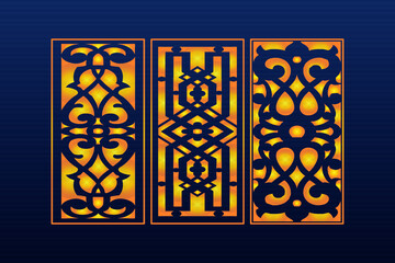 Decorative Abstract Geometric islamic Background Elegant Ornaments Card invitation Cnc Cut