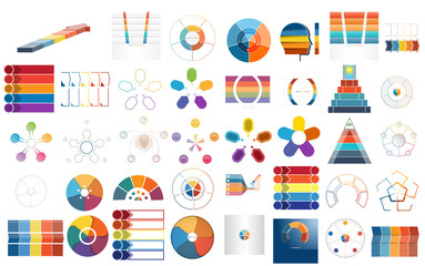 Mega set of infographics.Templates 5 positions - obrazy, fototapety, plakaty