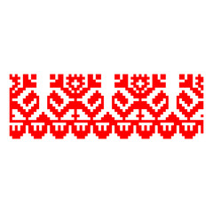 Pixelized pattern Vyshyvanka Traditional Ethnic Ukrainian Seamless Pattern slavic ornament