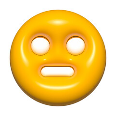 emoji face 3d icon yellow, emoji circle face