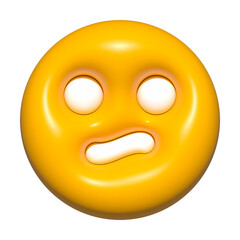 emoji face 3d icon yellow, emoji circle face