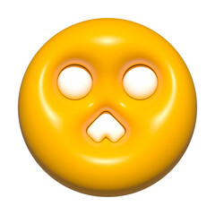 Fototapeta premium emoji face 3d icon yellow, emoji circle face