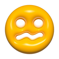emoji face 3d icon yellow, emoji circle face