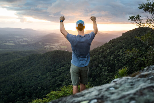 Man standing on Mountain top