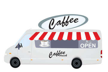 Coffee to go truck. vector illustration