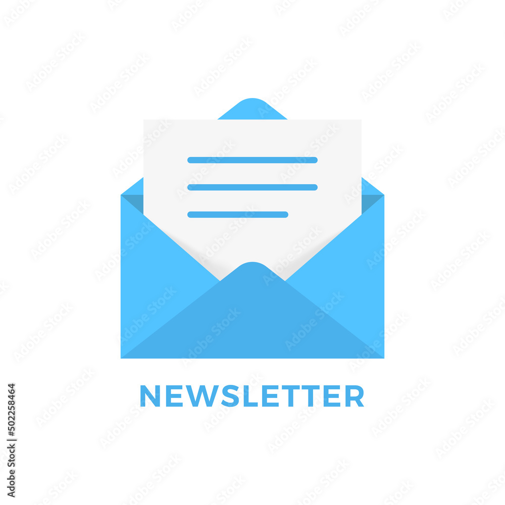 Wall mural mail and newsletter color vector icon