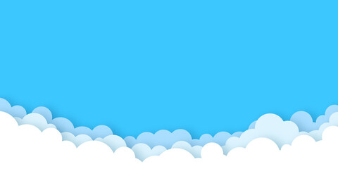 青空と雲のペーパークラフトイメージ