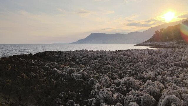 coucher de soleil sur les rochers du Cap Martin - Roquebrune Cap Martin Alpes Maritimes