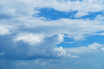 bright blue sky with clouds as abstract background