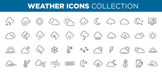 Fototapeta Collection weather web icons  obraz