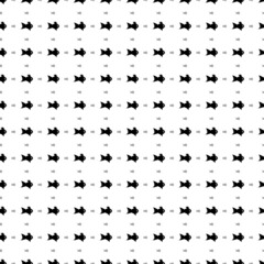 Naklejka premium Square seamless background pattern from geometric shapes are different sizes and opacity. The pattern is evenly filled with big black gold fish symbols. Vector illustration on white background