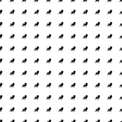 Square seamless background pattern from geometric shapes. The pattern is evenly filled with big black lion symbols. Vector illustration on white background
