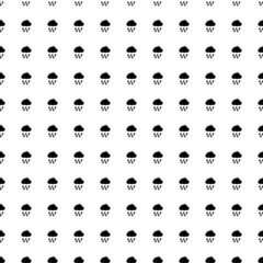 Square seamless background pattern from geometric shapes. The pattern is evenly filled with big black rain symbols. Vector illustration on white background