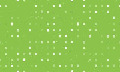 Seamless background pattern of evenly spaced white kettle symbols of different sizes and opacity. Vector illustration on light green background with stars