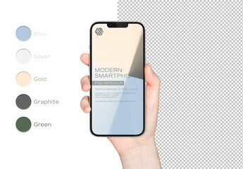 Mobile Phone Mockup Isolated in Woman Hand