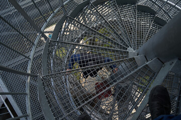 Salas, Czech Republic - April 17, 2022 - A completely unconventional tourist lookout tower above the village of Sala in the foothills of the Chriby Mountains.  