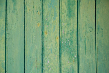 planches de bois peintes en vert anciennes