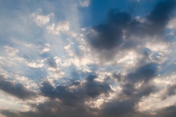 Blue sky with cloud backdrop. Beautiful natural of sky abstract or background.Soft image.