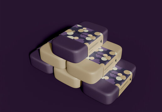 Soap Bars with Label Mockup