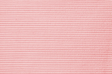 Closeup pink rose color fabric sample texture backdrop. Pink Fabric strip line pattern...
