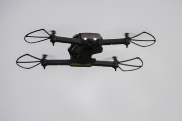 Drone in flight overhead (Unmanned Aircraft System, Unmanned Aerial Vehicle, Unmanned Aerial System, UAV, UAS)